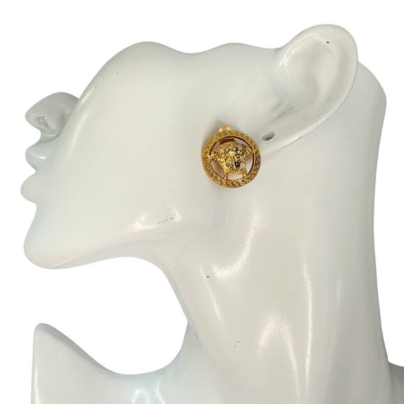 Gianni Versace Medusa Gold Plated Clip-On Earrings - Picture 9 of 9